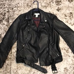 H&M Biker Leather Jacket Size 4